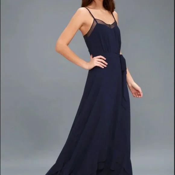 Lulus | Dresses | Stars In Your Eyes Navy Blue Maxi Dress | Poshmark